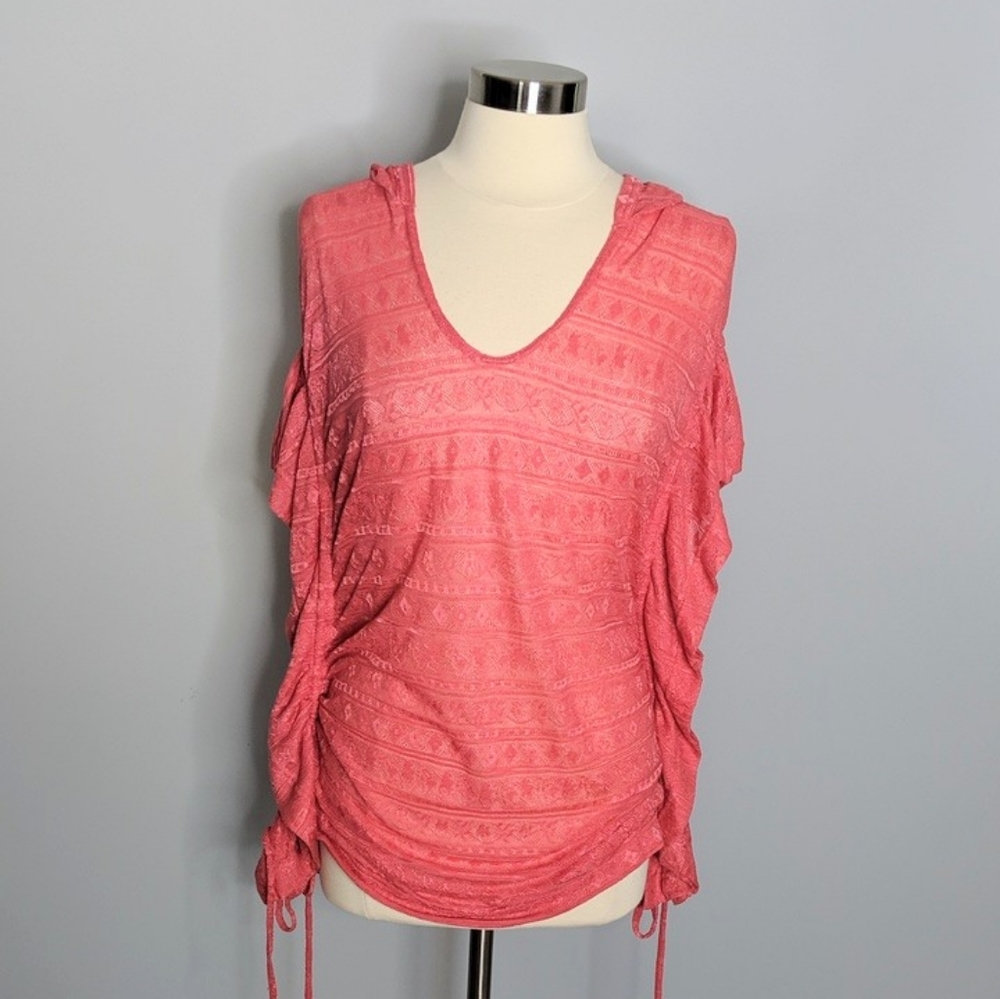 Roxy Coral Cinched Sides Coverup with Hood